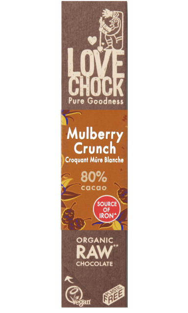 Lovechock Mulberry crunch 80% cacao bio & raw 40g 